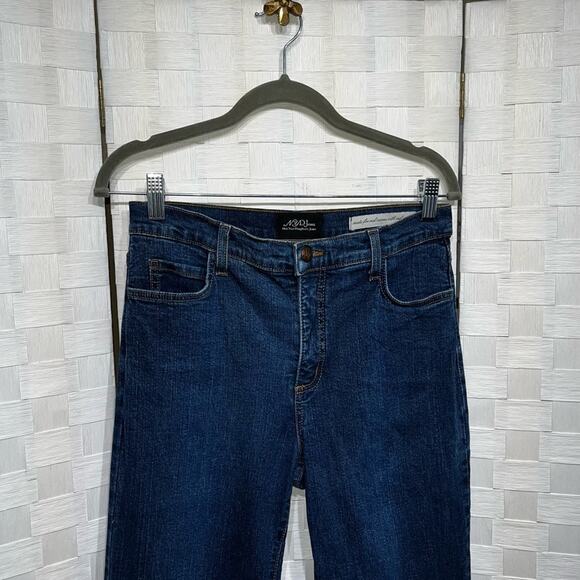 NYDJ Women’s Vintage Wide Leg Mid Rise Blue Denim Jeans Size 4 Hippie Boho - Picture 13 of 15